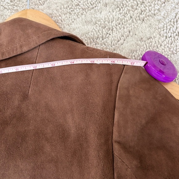 Vintage HERRERO Y RODERO Suede Leather Long Coat Button Sz L 60s 70s Barcelona - Picture 12 of 15